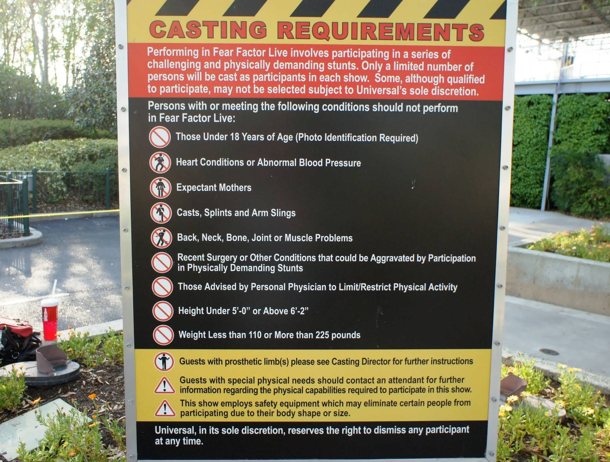 Fear Factor Live casting requirements